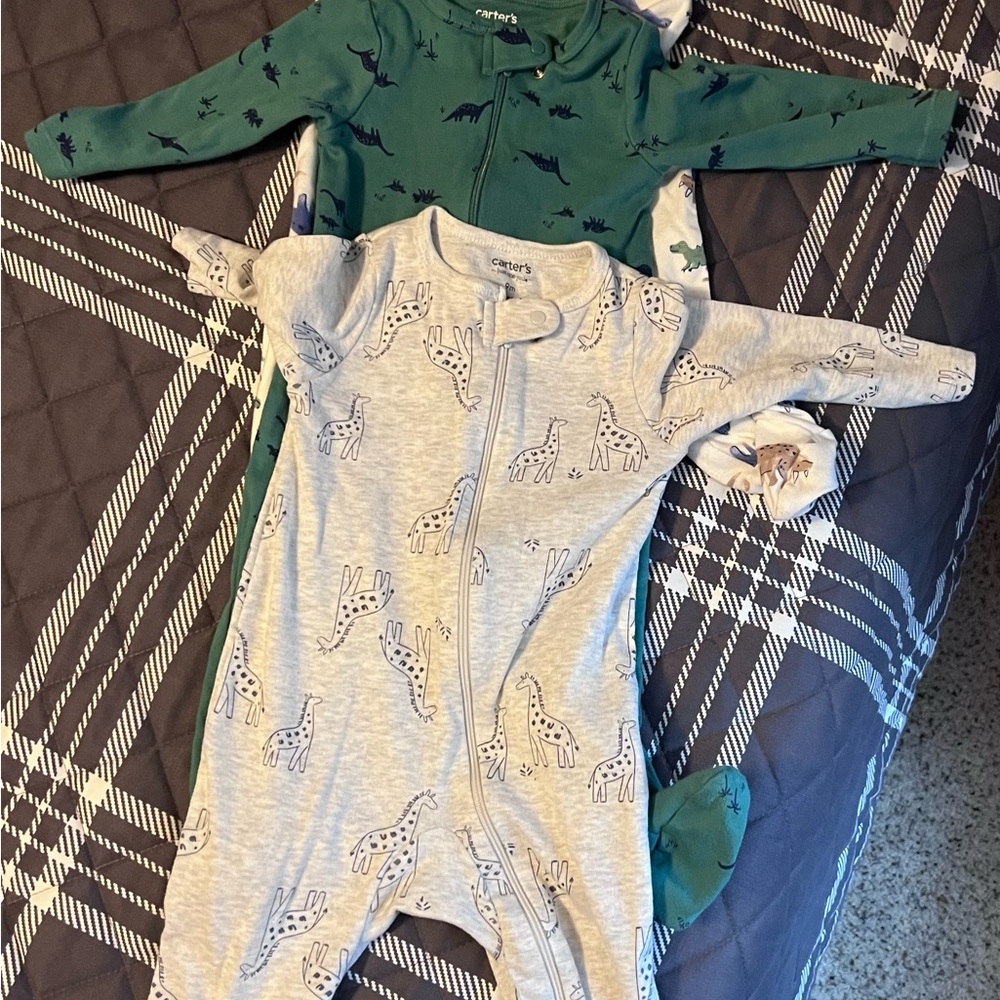 Three (3) Carter's 9 month One Pieces